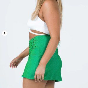 Princess Polly SHIMMA DOUBLE RING MINI SKIRT GREEN
